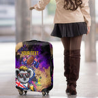 Personalised Australian Oztag Koala Mascot Luggage Cover Cool Koala Sunglasses Tie Dye Paint Splatter