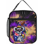 Personalised Australian Oztag Koala Mascot Lunch Bag Cool Koala Sunglasses Tie Dye Paint Splatter