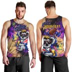 Personalised Australian Oztag Koala Mascot Men Tank Top Cool Koala Sunglasses Tie Dye Paint Splatter