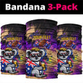 Personalised Australian Oztag Koala Mascot Neck Gaiter Cool Koala Sunglasses Tie Dye Paint Splatter