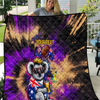 Personalised Australian Oztag Koala Mascot Quilt Cool Koala Sunglasses Tie Dye Paint Splatter