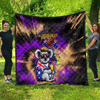 Personalised Australian Oztag Koala Mascot Quilt Cool Koala Sunglasses Tie Dye Paint Splatter