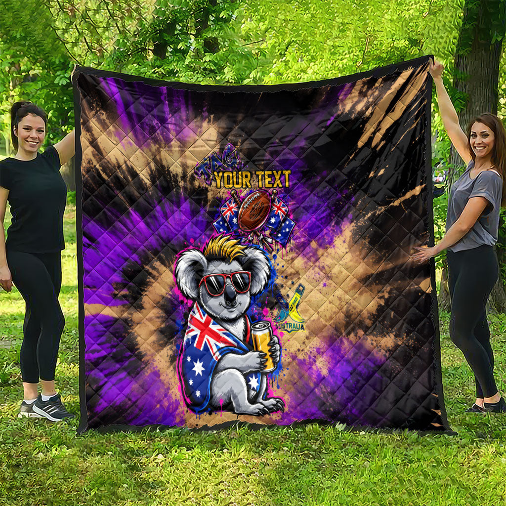 Personalised Australian Oztag Koala Mascot Quilt Cool Koala Sunglasses Tie Dye Paint Splatter