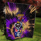 Personalised Australian Oztag Koala Mascot Quilt Cool Koala Sunglasses Tie Dye Paint Splatter