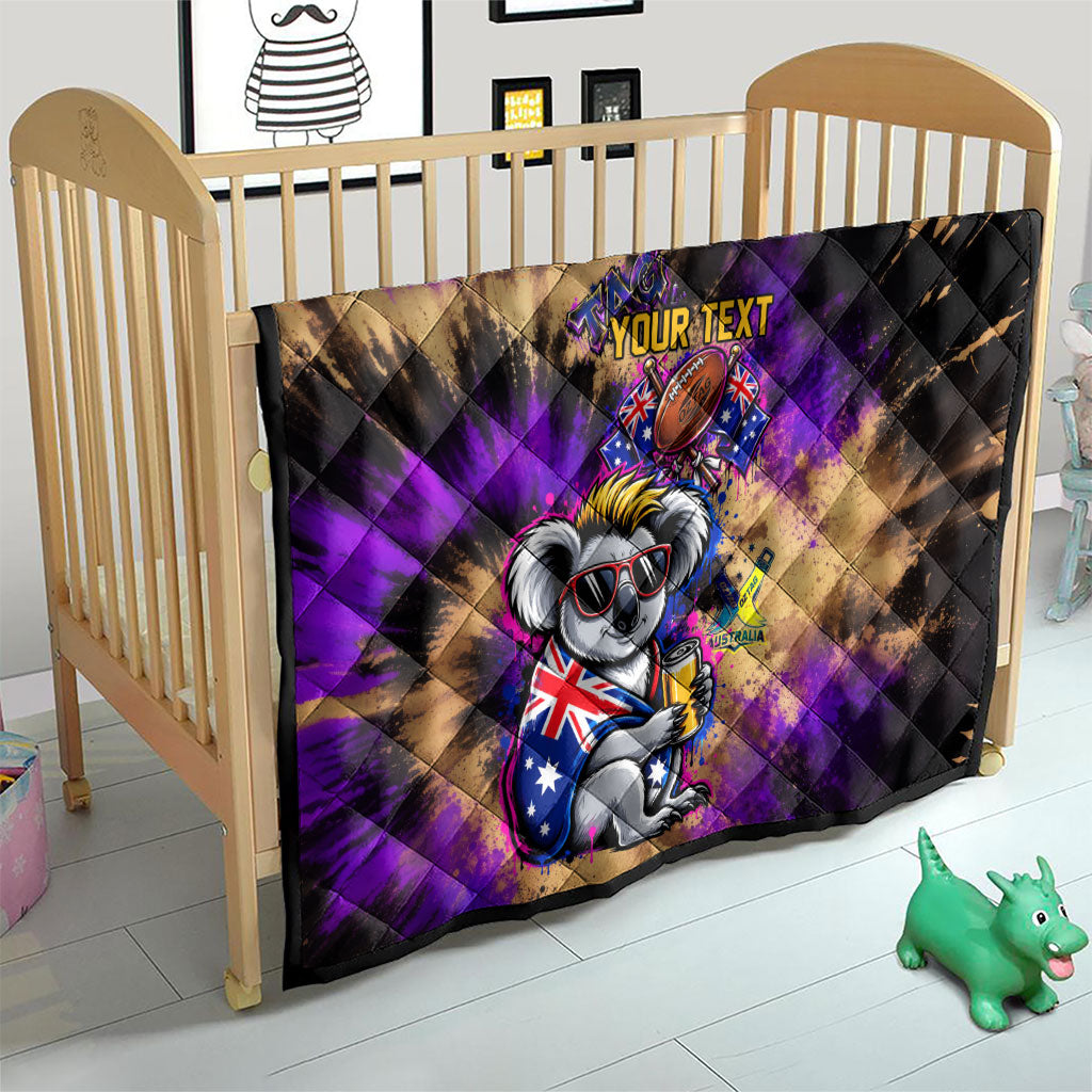 Personalised Australian Oztag Koala Mascot Quilt Cool Koala Sunglasses Tie Dye Paint Splatter