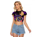Personalised Australian Oztag Koala Mascot Raglan Cropped T Shirt Cool Koala Sunglasses Tie Dye Paint Splatter