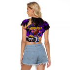 Personalised Australian Oztag Koala Mascot Raglan Cropped T Shirt Cool Koala Sunglasses Tie Dye Paint Splatter