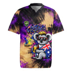 Personalised Australian Oztag Koala Mascot Rugby Jersey Cool Koala Sunglasses Tie Dye Paint Splatter