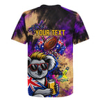 Personalised Australian Oztag Koala Mascot Rugby Jersey Cool Koala Sunglasses Tie Dye Paint Splatter