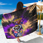 Personalised Australian Oztag Koala Mascot Sarong Cool Koala Sunglasses Tie Dye Paint Splatter