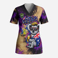 Personalised Australian Oztag Koala Mascot Scrub Top Cool Koala Sunglasses Tie Dye Paint Splatter