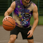 Personalised Australian Oztag Koala Mascot Sleeveless Hoodie Cool Koala Sunglasses Tie Dye Paint Splatter