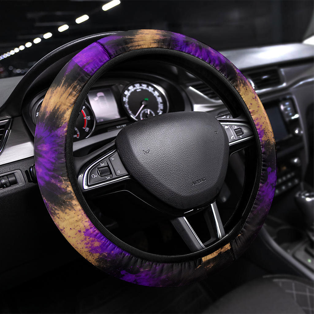 Australian Oztag Koala Mascot Steering Wheel Cover Cool Koala Sunglasses Tie Dye Paint Splatter