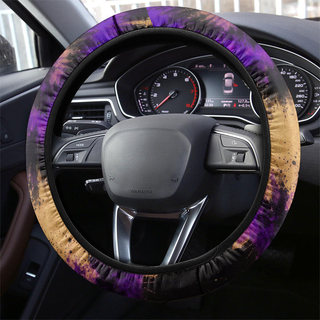 Australian Oztag Koala Mascot Steering Wheel Cover Cool Koala Sunglasses Tie Dye Paint Splatter
