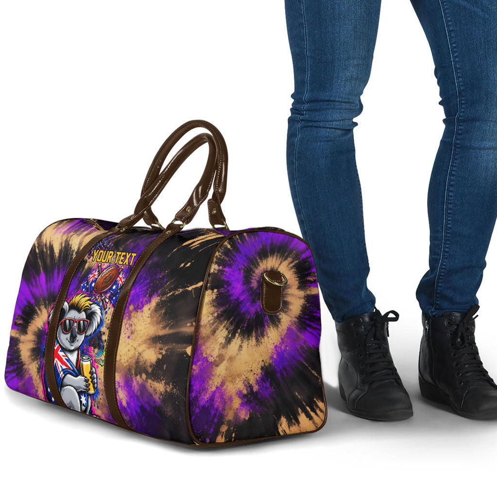 Personalised Australian Oztag Koala Mascot Travel Bag Cool Koala Sunglasses Tie Dye Paint Splatter