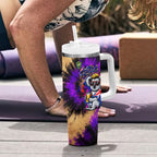 Personalised Australian Oztag Koala Mascot Tumbler With Handle Cool Koala Sunglasses Tie Dye Paint Splatter