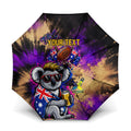 Personalised Australian Oztag Koala Mascot Umbrella Cool Koala Sunglasses Tie Dye Paint Splatter