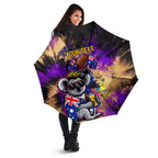 Personalised Australian Oztag Koala Mascot Umbrella Cool Koala Sunglasses Tie Dye Paint Splatter