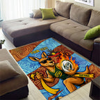 Personalised Australian Oztag Kangaroo Mascot Area Rug Indigenous Dot Art Style Aboriginal Culture
