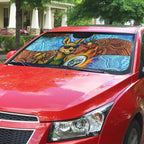 Personalised Australian Oztag Kangaroo Mascot Auto Sun Shade Indigenous Dot Art Style Aboriginal Culture