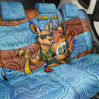 Personalised Australian Oztag Kangaroo Mascot Back Car Seat Cover Indigenous Dot Art Style Aboriginal Culture