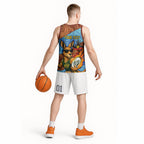 Personalised Australian Oztag Kangaroo Mascot Basketball Jersey Indigenous Dot Art Style Aboriginal Culture