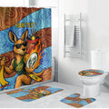 Personalised Australian Oztag Kangaroo Mascot Bathroom Set Indigenous Dot Art Style Aboriginal Culture