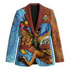 Personalised Australian Oztag Kangaroo Mascot Blazer Indigenous Dot Art Style Aboriginal Culture