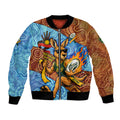 Personalised Australian Oztag Kangaroo Mascot Bomber Jacket Indigenous Dot Art Style Aboriginal Culture