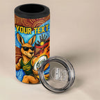 Personalised Australian Oztag Kangaroo Mascot 4 in 1 Can Cooler Tumbler Indigenous Dot Art Style Aboriginal Culture