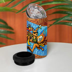 Personalised Australian Oztag Kangaroo Mascot 4 in 1 Can Cooler Tumbler Indigenous Dot Art Style Aboriginal Culture