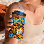 Personalised Australian Oztag Kangaroo Mascot 4 in 1 Can Cooler Tumbler Indigenous Dot Art Style Aboriginal Culture