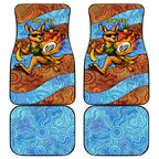 Personalised Australian Oztag Kangaroo Mascot Car Mats Indigenous Dot Art Style Aboriginal Culture