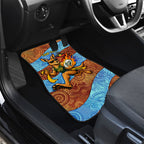 Personalised Australian Oztag Kangaroo Mascot Car Mats Indigenous Dot Art Style Aboriginal Culture