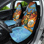 Personalised Australian Oztag Kangaroo Mascot Car Seat Cover Indigenous Dot Art Style Aboriginal Culture