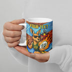 Personalised Australian Oztag Kangaroo Mascot Ceramic Mug Indigenous Dot Art Style Aboriginal Culture
