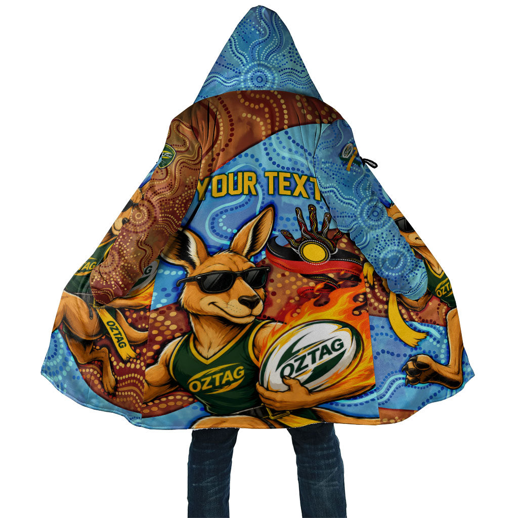 Personalised Australian Oztag Kangaroo Mascot Cloak Indigenous Dot Art Style Aboriginal Culture
