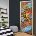 Personalised Australian Oztag Kangaroo Mascot Door Cover Indigenous Dot Art Style Aboriginal Culture