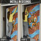Personalised Australian Oztag Kangaroo Mascot Door Cover Indigenous Dot Art Style Aboriginal Culture