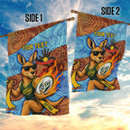 Personalised Australian Oztag Kangaroo Mascot Garden Flag Indigenous Dot Art Style Aboriginal Culture