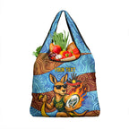 Personalised Australian Oztag Kangaroo Mascot Grocery Bag Indigenous Dot Art Style Aboriginal Culture