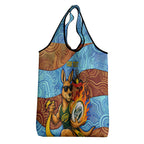 Personalised Australian Oztag Kangaroo Mascot Grocery Bag Indigenous Dot Art Style Aboriginal Culture