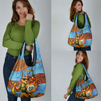 Personalised Australian Oztag Kangaroo Mascot Grocery Bag Indigenous Dot Art Style Aboriginal Culture
