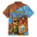 Personalised Australian Oztag Kangaroo Mascot Hawaiian Shirt Indigenous Dot Art Style Aboriginal Culture