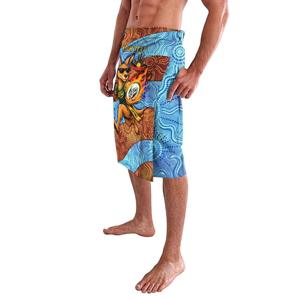 Personalised Australian Oztag Kangaroo Mascot Lavalava Indigenous Dot Art Style Aboriginal Culture