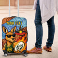 Personalised Australian Oztag Kangaroo Mascot Luggage Cover Indigenous Dot Art Style Aboriginal Culture