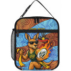 Personalised Australian Oztag Kangaroo Mascot Lunch Bag Indigenous Dot Art Style Aboriginal Culture