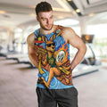 Personalised Australian Oztag Kangaroo Mascot Men Tank Top Indigenous Dot Art Style Aboriginal Culture
