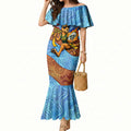 Personalised Australian Oztag Kangaroo Mascot Mermaid Dress Indigenous Dot Art Style Aboriginal Culture