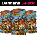 Personalised Australian Oztag Kangaroo Mascot Neck Gaiter Indigenous Dot Art Style Aboriginal Culture